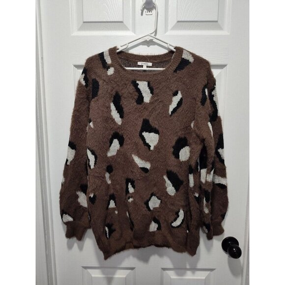 Jodifl Animal Print Pullover Sweater Size Large feels like Mohair Soft comfy - Picture 3 of 7